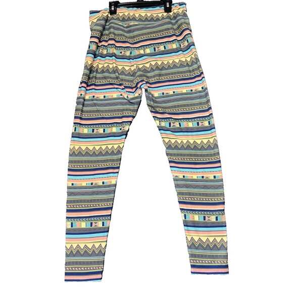LuLaRoe Leggings Womens Size T/C Aztec Pattern Multicolor Tall Curvy Stretch - Picture 2 of 10